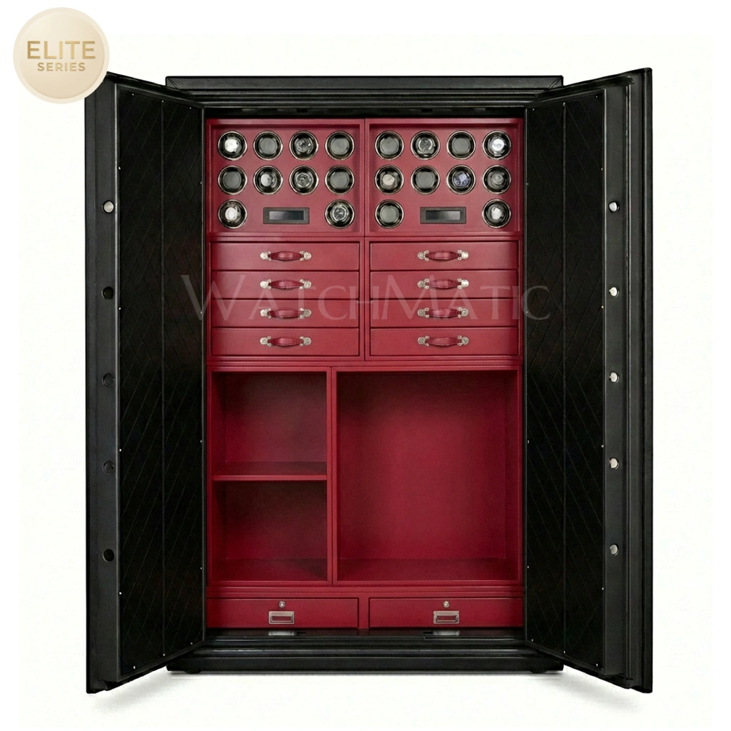 Sovereign™ Leather Vault – Dual Door Watch Safe Cabinet