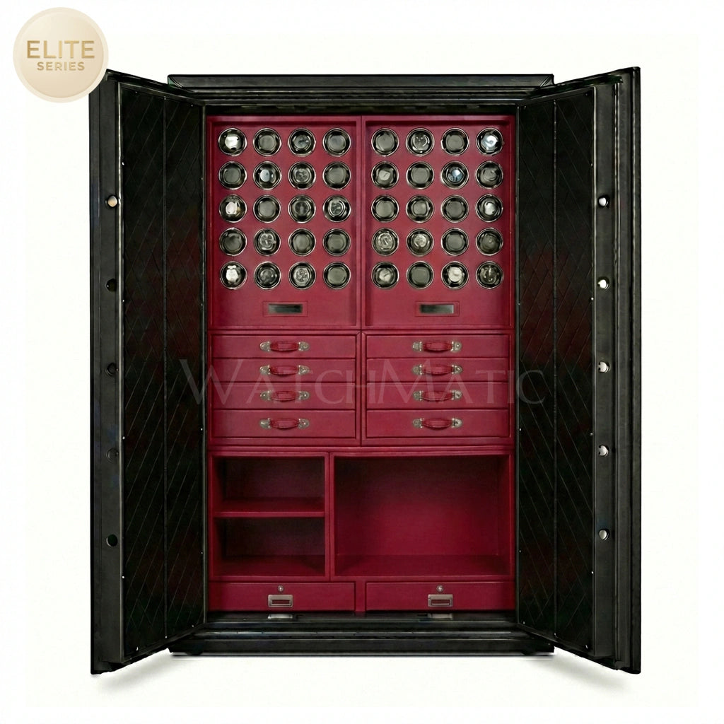 Sovereign™ Leather Vault – Dual Door Watch Safe Cabinet